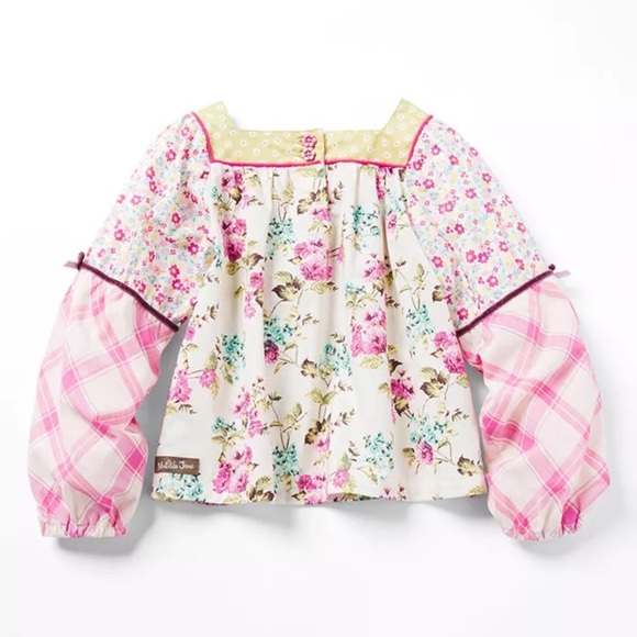 Matilda Jane Enchanted Garden Art School Mixed-Print Peasant Top Size 6 - Picture 12 of 12